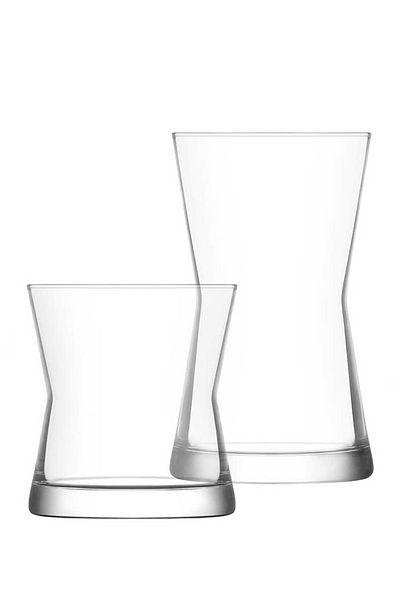 LAV Drn364 Deep 12 Piece Glass Water Soft Drink Glass Set