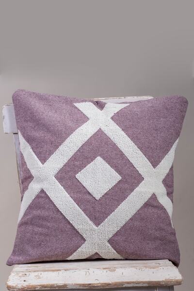 vivamaison Țesătură de bumbac roșu Claret, special concepută, cu broderie perforată, husă de pernă 43x43 cm