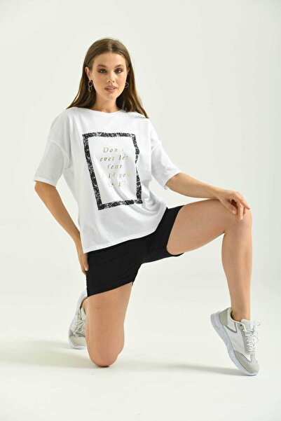 TarzOlur Don't Ever Let Fear Set de tricou pantaloni scurți negri cu imprimeu...