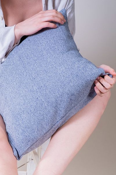 vivamaison Ειδικής σχεδίασης Navy Blue Βαμβακερή Μαξιλαροθήκη Απλό Ριχτάρι 43x43 εκ