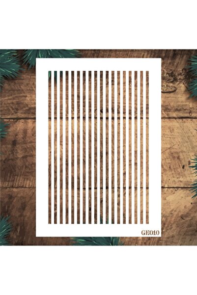 STENCİLTASARIM Stencil Tasarım Ge010 Düz Şerit - Dekoratif Duvar Ve Eşya Boyama Şablonları 21x30cm