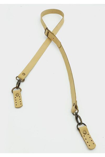 angel çanta aksesuar 2X130 Raw Natural Color Real Leather Long Handle - Antique Metal