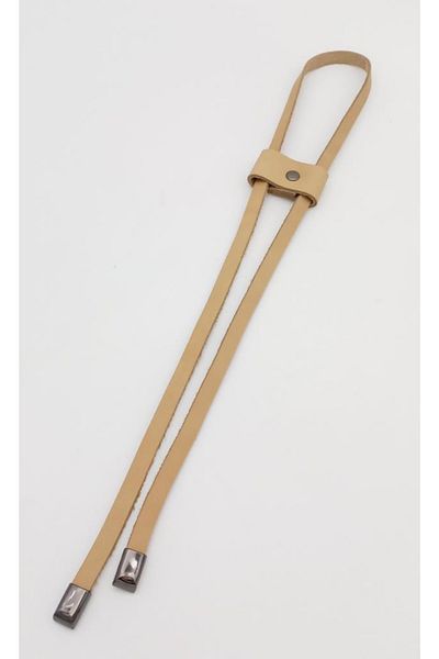 angel çanta aksesuar Raw Natural Genuine Leather Drawstring with Smoked Metal