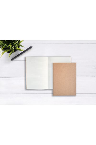 Fark Tanıtım Tailor Stitched 4-Lined Notebook (kraft Cover)