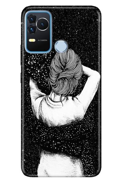 omix X400 Kılıf Silikon Moderna Desenli Siyah Aşk