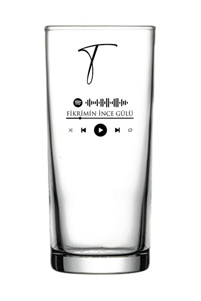 Tasarici كوب راكي قابل للغسل في الغسالة مع حرف T Spotify Barcode