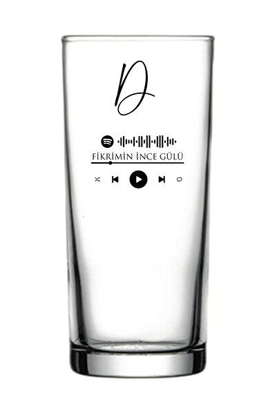 Tasarici كوب راكي قابل للغسل في الغسالة مع حرف D Spotify Barcode