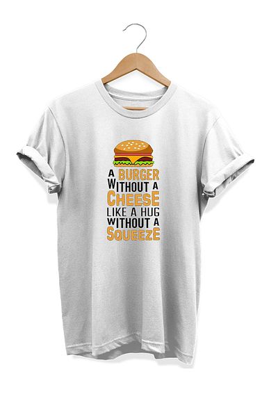 remonz Μπλουζάκι με στάμπα Burger Series Food 100% Cotton Plus Size