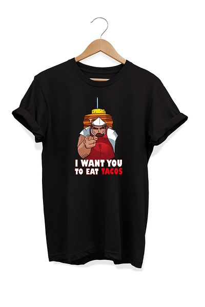 remonz Μπλουζάκι με στάμπα Tacos σειράς Food 100% Cotton Plus Size