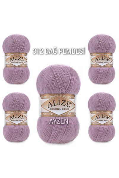 Alize Ayzen Home Angora Gold Hand Knitting Yarn 5 Pack
