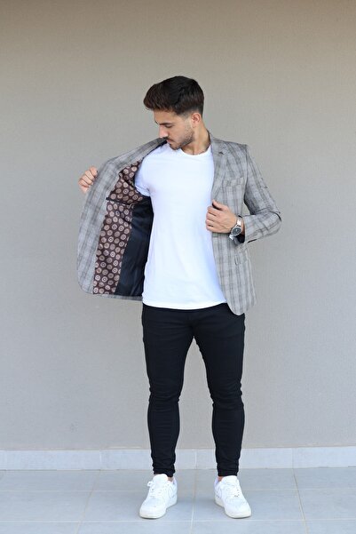 Luisero Vad 1233 Відкритий кремовий чоловічий піджак