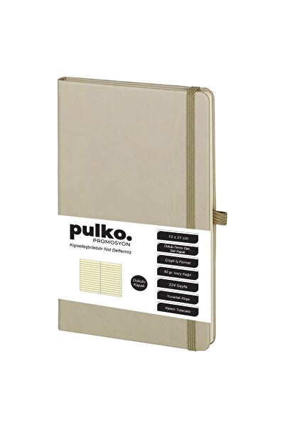 Pulko Promosyon Klasik 224 Sayfa Termo Suni Deri Kapak Çizgili Not Defteri 13...