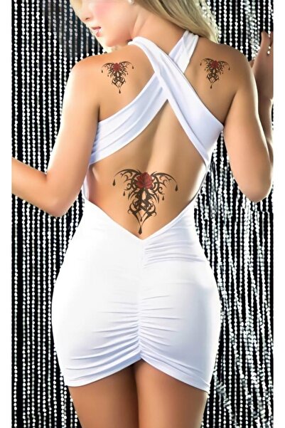 Mecit Tuhafiye Gül Ve Geometrik Şekil Geçici Dövme