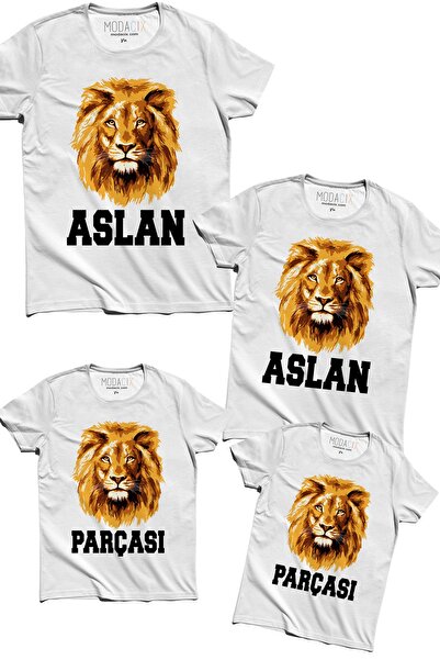 modacix 4 Lü Aslan Aile Tişört Kombinleri - Bedenler Için Lütfen Satıcıya Sor Dan Mesaj Atınız.