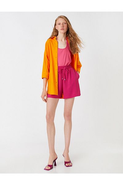 Koton Shorts mit Bindegürtel im Satin-Look