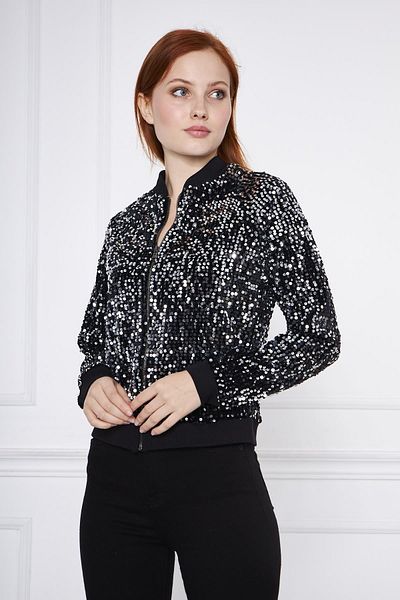 comstar Women's Velvet Sequin Jacket