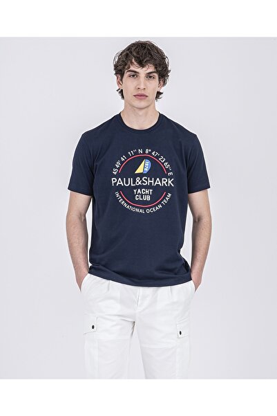 PAUL&SHARK Ανδρικό πλεκτό μπλουζάκι C.w. Βαμβάκι