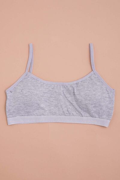 Rosaline Ženski grudnjak za trening sa užadnim remenom za mlade devojke, sivi