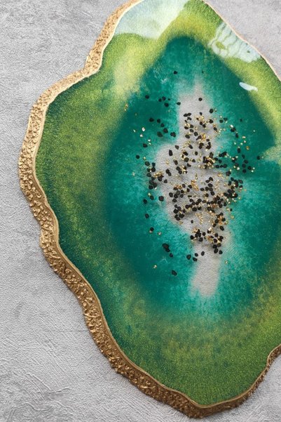 By Shesel Epoksi Silikon Kalıbı Kenarı Kabartma 3d Geode Tepsi Bardak Altlığı Set Reçine Epoksi Silikon Kalıp