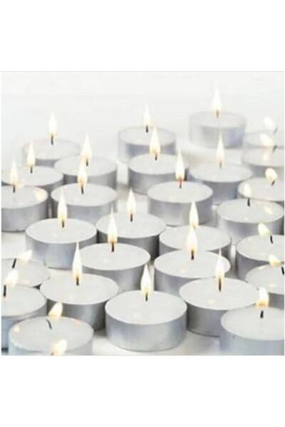 Genel Markalar 50 Li 1 Saat Yanan Tealight Mum Beyaz Tea Light 50 Adet