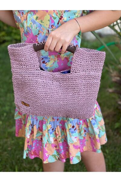 Gönülden Tasarım Mâner tricotat manual Geantă de mână din frânghie de hârtie ...