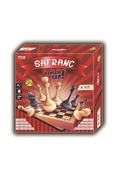 Zekice Satranç Ahşap Zeminli Satranç Seti Takımı 24.5cm X 24.5cm