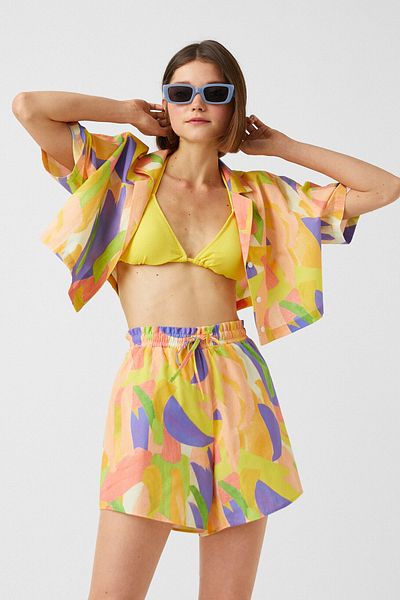 Koton Women's Lilac Patterned Shorts & Bermuda 2SAL40248IW