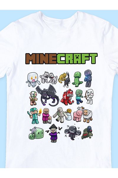 MINECRAFT Different Characters Printed Children's T-Shirt