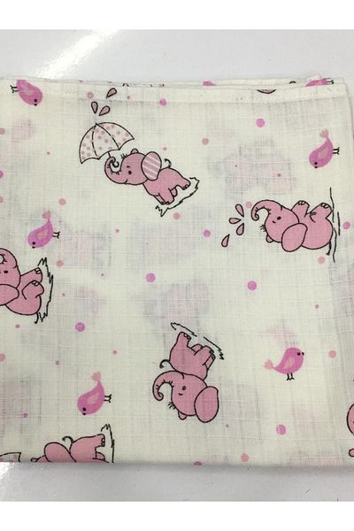 tuhafiyeci Muslin 100% Organic Cotton Fabric Cover Blanket 100x100cm+ Mouth Wipe Gift