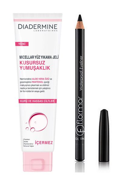Diadermine Perfect Softness Face Wash Gel And Flormar Eye Liner Black Eyeliner