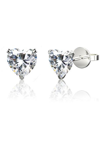 Jewelry For Light ,925 Ayar Gümüş,7mm, Beyaz, Kalp Kesim (HEART CUT), Tektaş,...