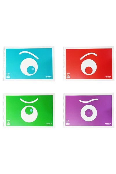 Mopak 4 Pieces Pp Cover Picture Notebook - 30 Sheets, 120 Gr, 35x50 Cm