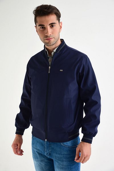 DYNAMO Ανδρικό παλτό Navy Blue Comfortable Fit Classic
