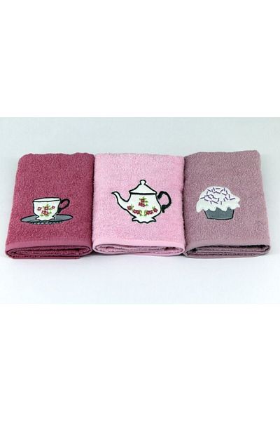 Çeştepe Set of 3 100% Cotton Hand and Face Towels 40x60 Boxed