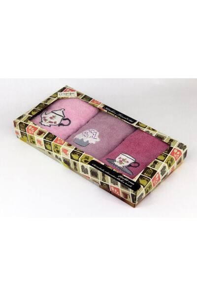 Çeştepe Set of 3 100% Cotton Hand and Face Towels 40x60 Boxed