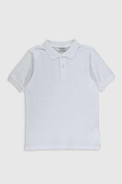 LC Waikiki Tricou alb pentru băiat, guler polo, cu mânecă scurtă, din bumbac, din stilul tău de modă