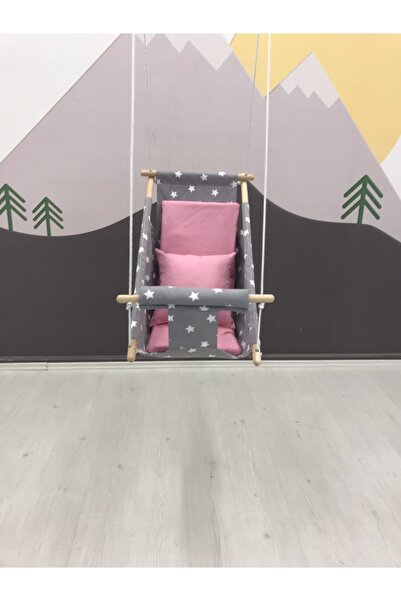 Astariaart Gri Yıldız Pembe Kombin Uyku Salıncağı