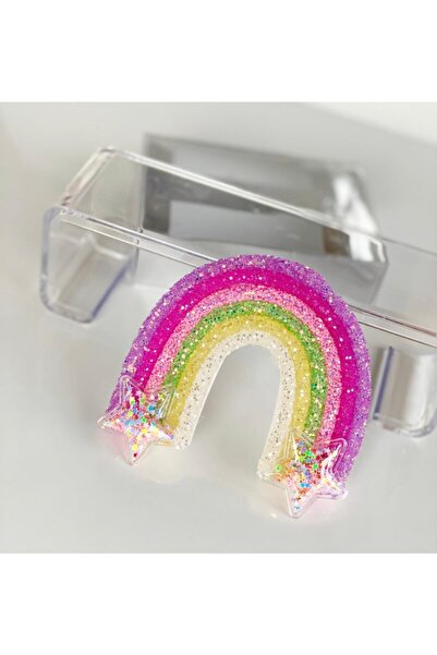 QUEEN AKSESUAR Shiny Glitter Big Rainbow Star Fancy Buckle Special Production...