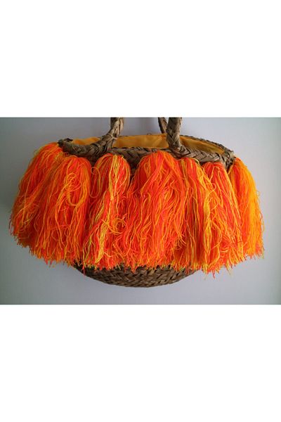 Street Bag Ψάθινη τσάντα παραλίας χειροποίητη