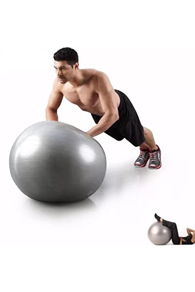 Leyaton Pilates Topu Gri- Pompa Hediyeli 65 cm