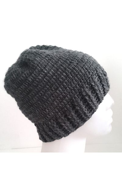 Pafuli Men's Gray Hand Knitted Men's Beret