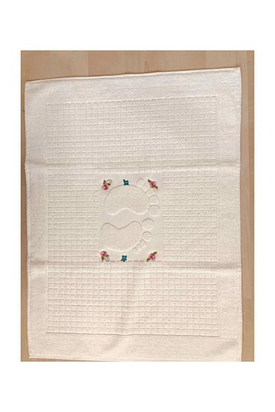 Madame Clean Home Κεντημένη πετσέτα ποδιών 100% βαμβάκι Μέγεθος: 50x70 1 Τεμάχιο