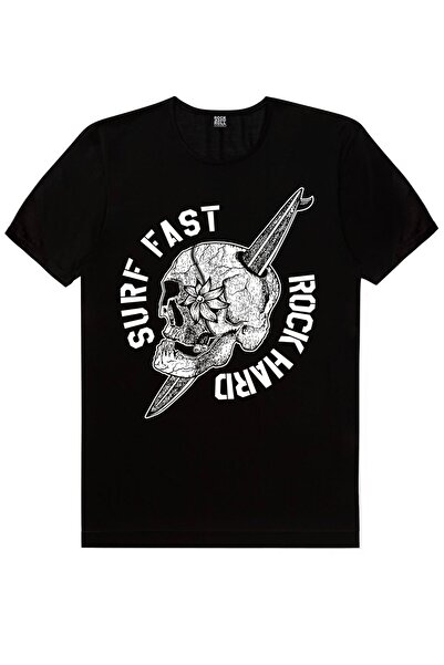 ROCKANDROLL Tricou pentru bărbați cu mânecă scurtă Surf Skull