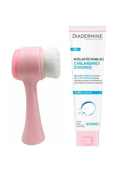 Diadermine Pink Revitalizing Face Wash and Fluweel Skin Cleansing Brush