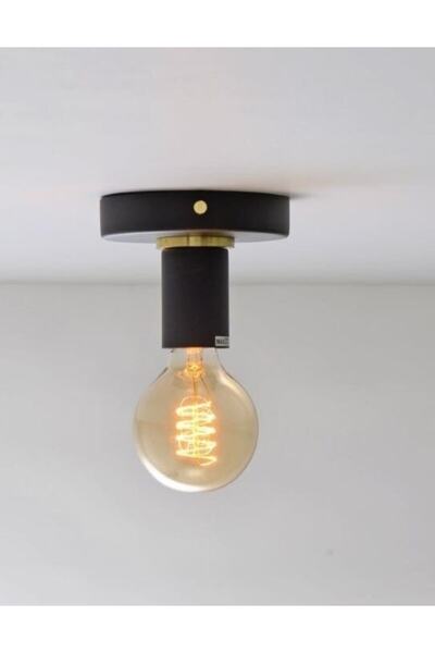 Rsylight Rys Retro Dekoratif Siyah Metal Duvar Aplik Tavan Armatür