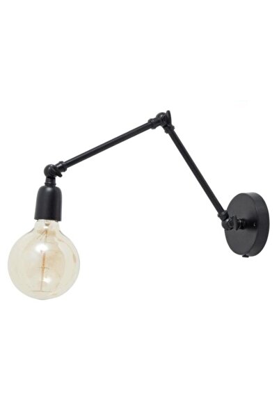 Rsylight شمعدان حائط مزخرف بهلواني معدني أسود من Rys Retro