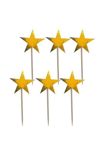 Çemrek Süs Parti Gold Yıldız Kürdan 20'li