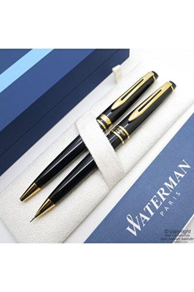 Waterman Expert Lake Siyah Altın Tükenmez Kalem + Versatil Kalem Set | Isme Ö...