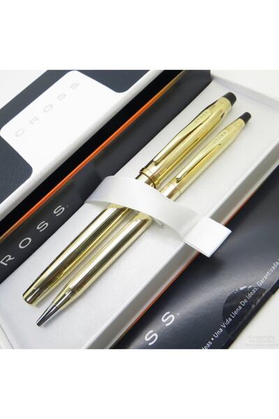 Cross 4529 Classic Century 10 Karat Altın Dolma Kalem + Tükenmez Kalem Set |c...