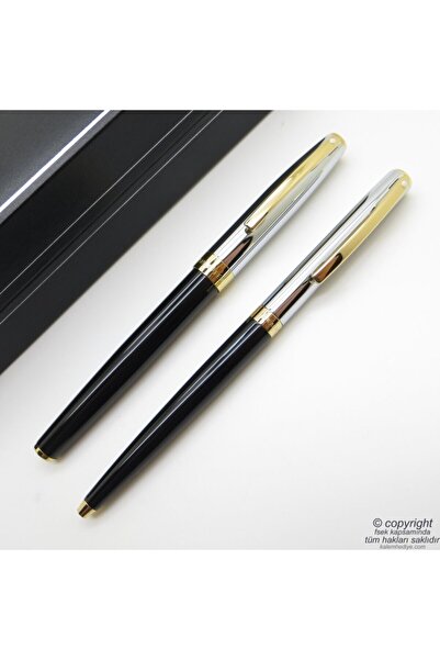Sheaffer Sagaris Krom Altın Dolma Kalem + Tükenmez Kalem Seti | Kişiye Özel K...